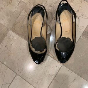 Christian Louboutin Altadena 100 Slingback Patent Peep Toe pumps-37.5